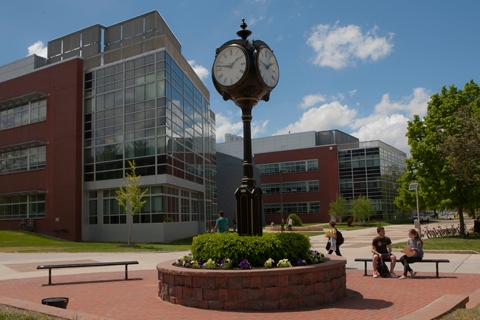 Rowan University's main campus decorative clock